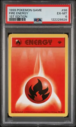 1999 POKEMON GAME 1ST ED #98 FIRE ENERGY PSA 6 - Image 1