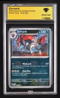 2025 Pokemon Scarlet & Violet White Flare Zoroark #62 MBA 10 Pristine - Image 1