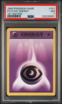 1999 POKEMON GAME 1ST ED #101 PSYCHIC ENERGY PSA 7 - Image 1