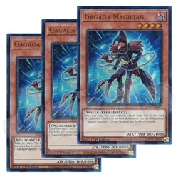Yugioh Gagaga Magician x 3 - 1st Edition Ultra Rare NM - Free Holo - Image 1