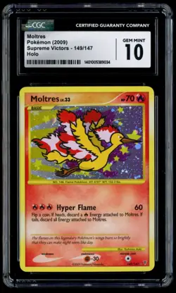 2009 Pokemon Supreme Victors 149/147 Moltres Holo CGC 10 Gem Mint Pop 4 - Image 1