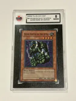 Yugioh! 2004 Stone Statue of the Aztecs AST-014 Super Rare 1st Edition KSA 8 NMM - Image 1