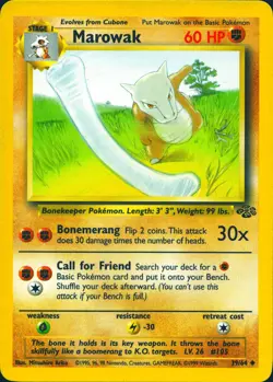 MAROWAK 39/64 UNCOMMON JUNGLE POKEMON UNLIMITED MP - Image 1