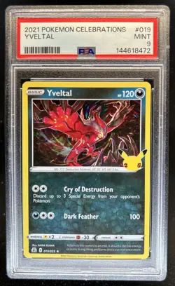 2021 Pokemon SWSH Celebrations Yveltal #019/025 PSA 9 - Image 1