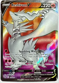 Pokemon RESHIRAM V Silver Tempest 172/195 Ultra Rare Full Art Holo NM - Image 1