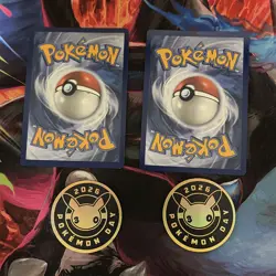 Pikachu 051/162 Pokemon Day Stamped Promo 30th Anniversary Lot Of 2 With Coins - Image 2