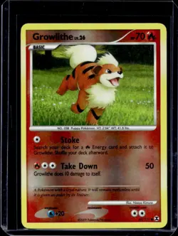 2009 Pokemon Platinum Rising Rivals Growlithe Reverse Holo #63/111 - Image 1