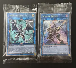 2023 YUGIOH MP23 DUELING HEROES SECRET RARE FIREWALL DRAGON & DECODE TALKER SET - Image 1