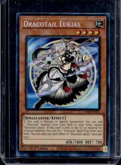 2025 Yu-Gi-Oh 1st Edition Justice Hunters Dracotail Lukias Rare #JUSH-EN001 - Image 1