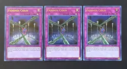 2018 YUGIOH LCKC KAIBA 1ST ED ULTRA RARE FIENDISH CHAIN X3 NM SET - Image 1
