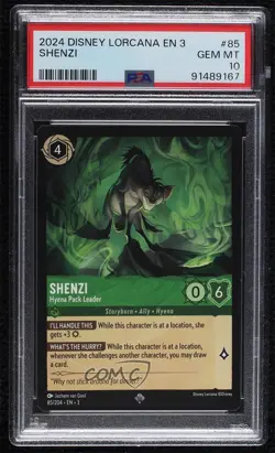 2023 Disney Lorcana - Into The Inklands 3 Shenzi Hyena Pack Leader PSA 10 GEM MT - Image 1