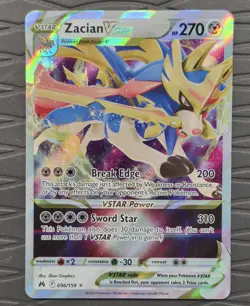Zacian VSTAR 096/159 Ultra Rare Crown Zenith Pokemon Card NM - Image 1