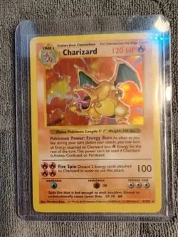 Charizard Base Set (Shadowless) Holo Rare 120 HP Pokemon Card 4/102 1999 - Image 1