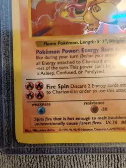 Charizard Base Set (Shadowless) Holo Rare 120 HP Pokemon Card 4/102 1999 - Image 2
