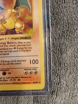 Charizard Base Set (Shadowless) Holo Rare 120 HP Pokemon Card 4/102 1999 - Image 5
