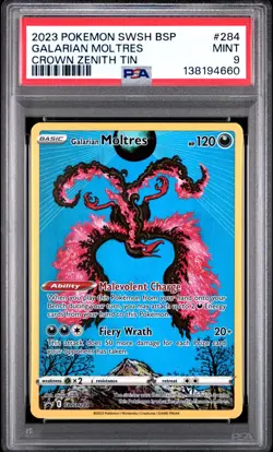 PSA 9 Galarian Moltres SWSH284 SWSH: Sword & Shield Promo Cards Holo - Image 1