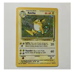 Pokemon Raichu Holo Rare Card Base Set 2 16/130 Wotc English 2000 - Image 1