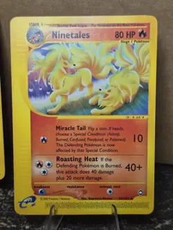 Ninetales 25/147 Aquapolis Rare Non-Holo and vulpix 116 e-Reader Pokemon Card LP - Image 2