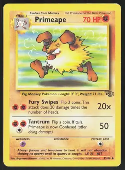 Primeape 43/64 Jungle Unlimited Pokemon Card MP - Image 1
