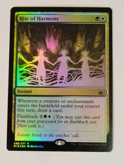 Rite of Harmony -Foil- Midnight Hunt Rare Draw MID 236 mtg NM/M - Image 1