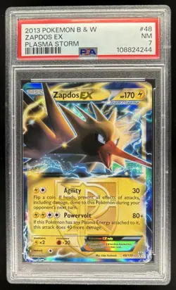 2013 Pokemon Black & White Plasma Storm Zapdos #48/135 PSA 7 - Image 1