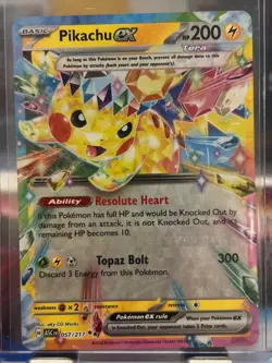 Pikachu ex 057/217 Tera Full Art Ultra Rare Holo Pokemon Near Mint - Image 1
