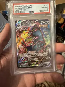 2021 POKEMON SWORD & SHIELD EVOLVING SKIES #095 FULL ART/UMBREON VMAX PSA 10 - Image 1