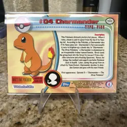 Topps Pokemon Charmander #04 TV Animation Edition RARE - Image 2