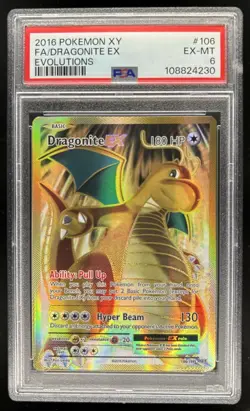 2016 Pokemon XY Evolutions Dragonite Full Art #106/108 PSA 6 - Image 1