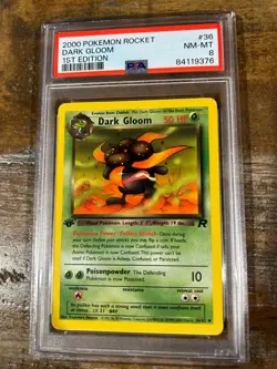 Pokemon 2000 Rocket DARK GLOOM 1ST Edition #36 PSA 8 RARE - Image 1