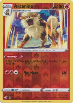 Arcanine 028/192 Swsh02: Rebel Clash Reverse Holo - Lightly Played - Pokemon - Image 1