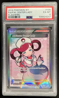 2014 Pokemon XY Flashfire Center Lady Full Art #105 PSA 6 - Image 1