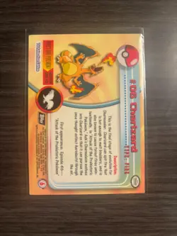 1999 Topps Pokemon Charizard #06 — Non-Holo — TV Series 1 - Image 2