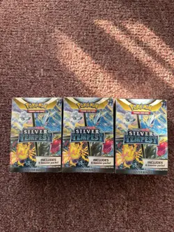 Pokemon TCG Sword Shield Silver Tempest Booster Bundle Lot of 3 Factory Sealed - Image 1