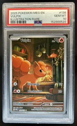 2025 Pokemon Mega Evolution Vulpix Illustration Rare #138/132 PSA 10 GEM MINT - Image 1