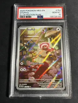 Stufful 2025 Pokemon Mega Evolution #154/132 Illustration Rare PSA 10 - Image 1