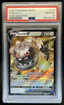 2020 Pokemon SWSH Vivid Voltage Steelix V #115/185 PSA 10 GEM MINT - Image 1