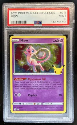 2021 Pokemon SWSH Celebrations Mew Holo #011/025 PSA 9 - Image 1