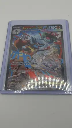 Mega Lucario EX Full Art Holo 340 HP 179/132 Me01 Mega Evolution Pokemon - Image 4