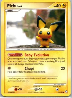 Pokemon TCG Pichu 93/123 Mysterious Treasures LP - Image 1