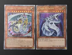 2023 YUGIOH MP23 DUELING HEROES SECRET RARE RAINBOW & CYBER DRAGON NM SET - Image 1