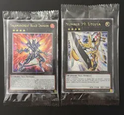 2023 YUGIOH MP23 DUELING HEROES SECRET RARE BLAZE DRAGON & UTOPIA NM SEALED SET - Image 1
