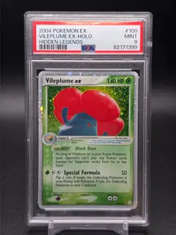Vileplume EX Holo PSA 9 Pokemon Card 100/101 EX Hidden Legends 2004 MINT. - Image 1