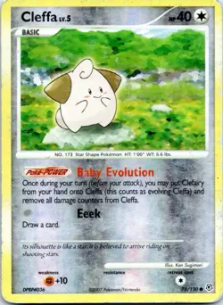 Pokemon Card Cleffa (78/130) Diamond and Pearl Common Reverse Holo - Image 1