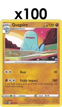 100 Quagsire 007/015- McDonald's Base Card Pokemon Near Mint Cards Set Packs - Image 1