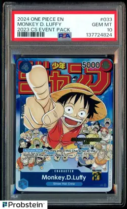 2024 One Piece EN Monkey D Luffy Championship Event Pack #033 PSA 10 - Image 1