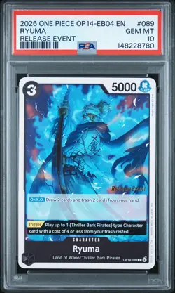 2026 ONE PIECE OP14-EB04-THE AZURE SEA'S SEVEN RELEASE EVENT #089 RYUMA PSA 10 - Image 1