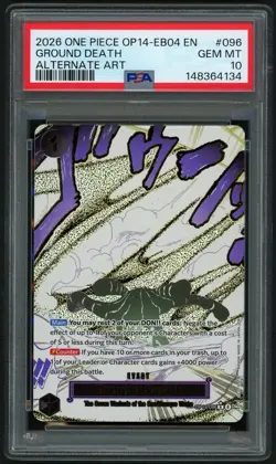 2026 ONE PIECE GROUND DEATH ALTERNATE ART EB04-THE AZURE SEA'S SEVEN #096 PSA 10 - Image 1