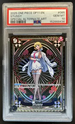 2025 One Piece Stussy Special Card Alt Art #OP07-085 PSA 10 GEM MINT - Image 1