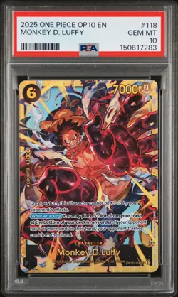 2025 ONE PIECE OP10-ROYAL BLOOD #118 MONKEY D. LUFFY PSA 10 - Image 1